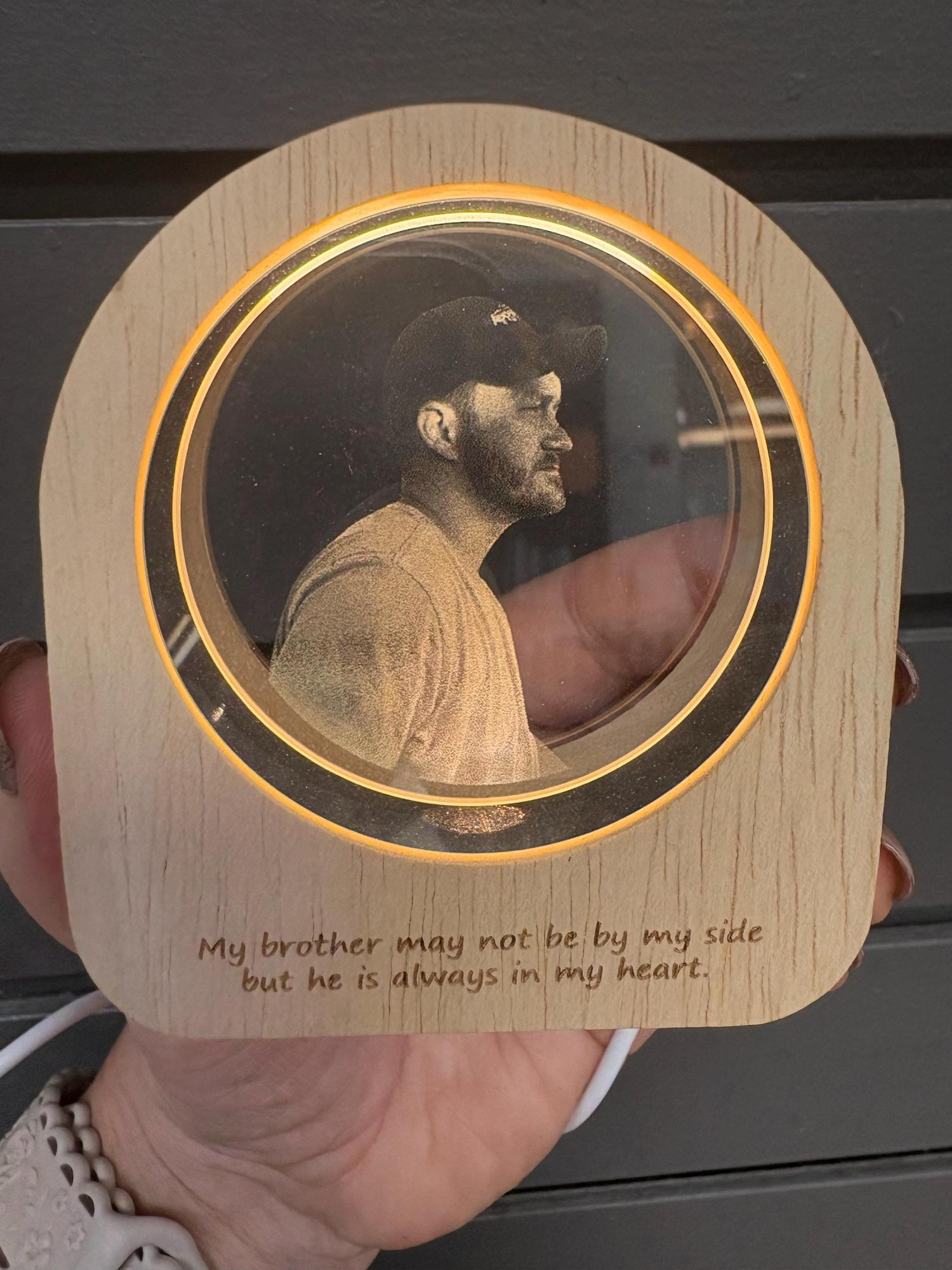 Personalized 3D Crystal Photo Portrait LED, Engraved Crystal Photo Night Light, Crystal Photo Cabin LED, Family Photo Gift, Christmas Gift