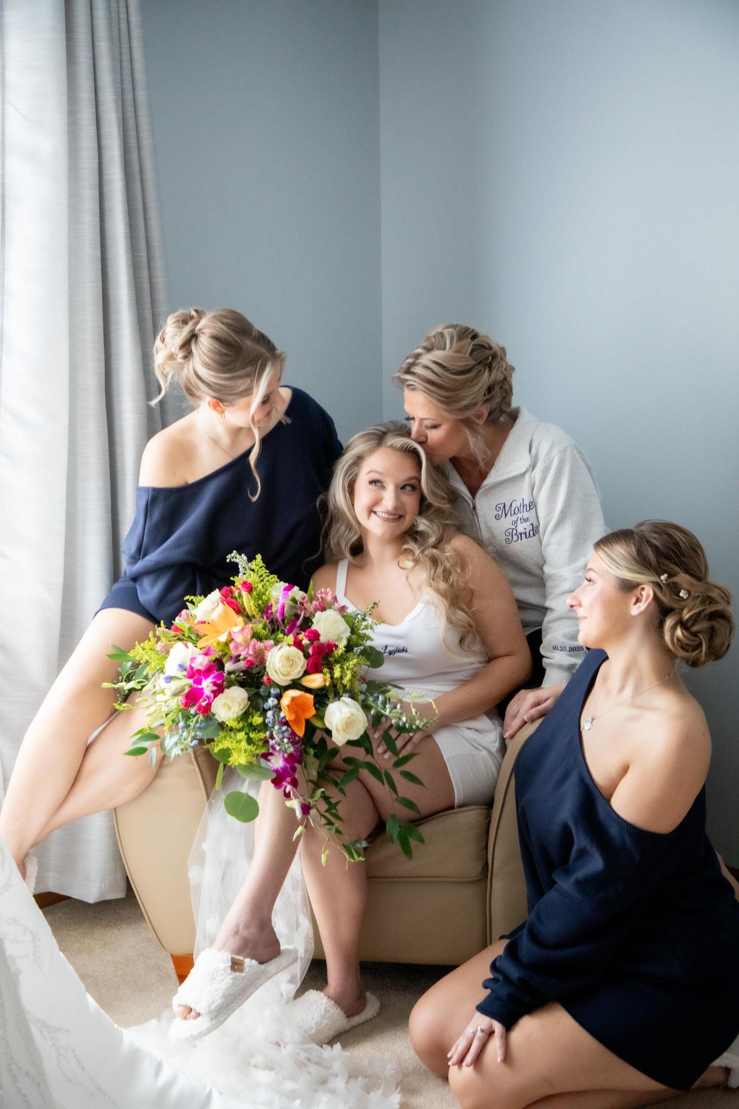 Embroidered Mother Of The Bride Quarter Zip Sweatshirt, Wedding Gift