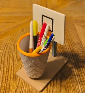 Large Basketball Net Pencil Holder with Backboard
