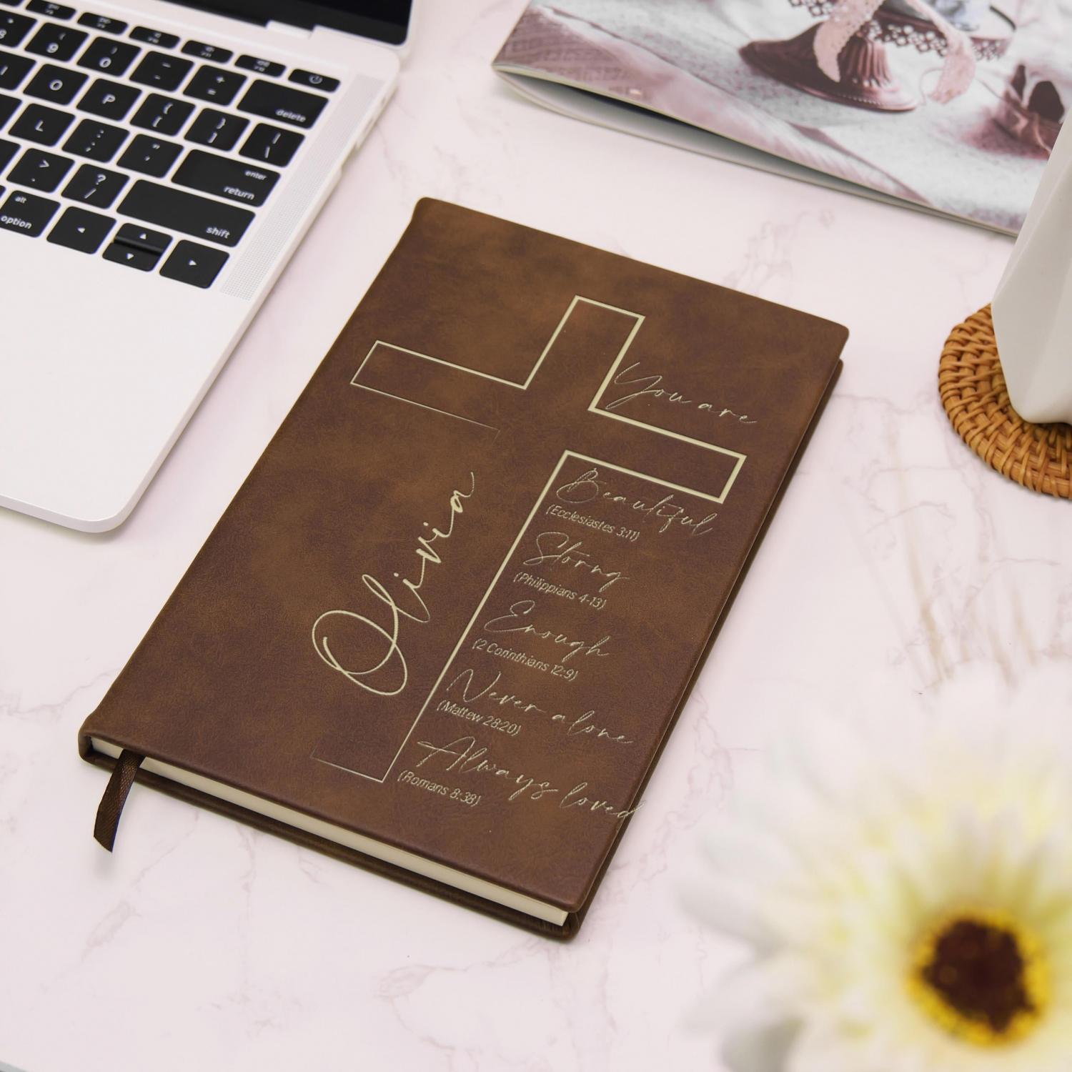 God Says You Are Bible Verse Journal, Personalized Prayer Journal For Women, Flower Christian Gift For Her, Religious Gift,Affirmations Gift