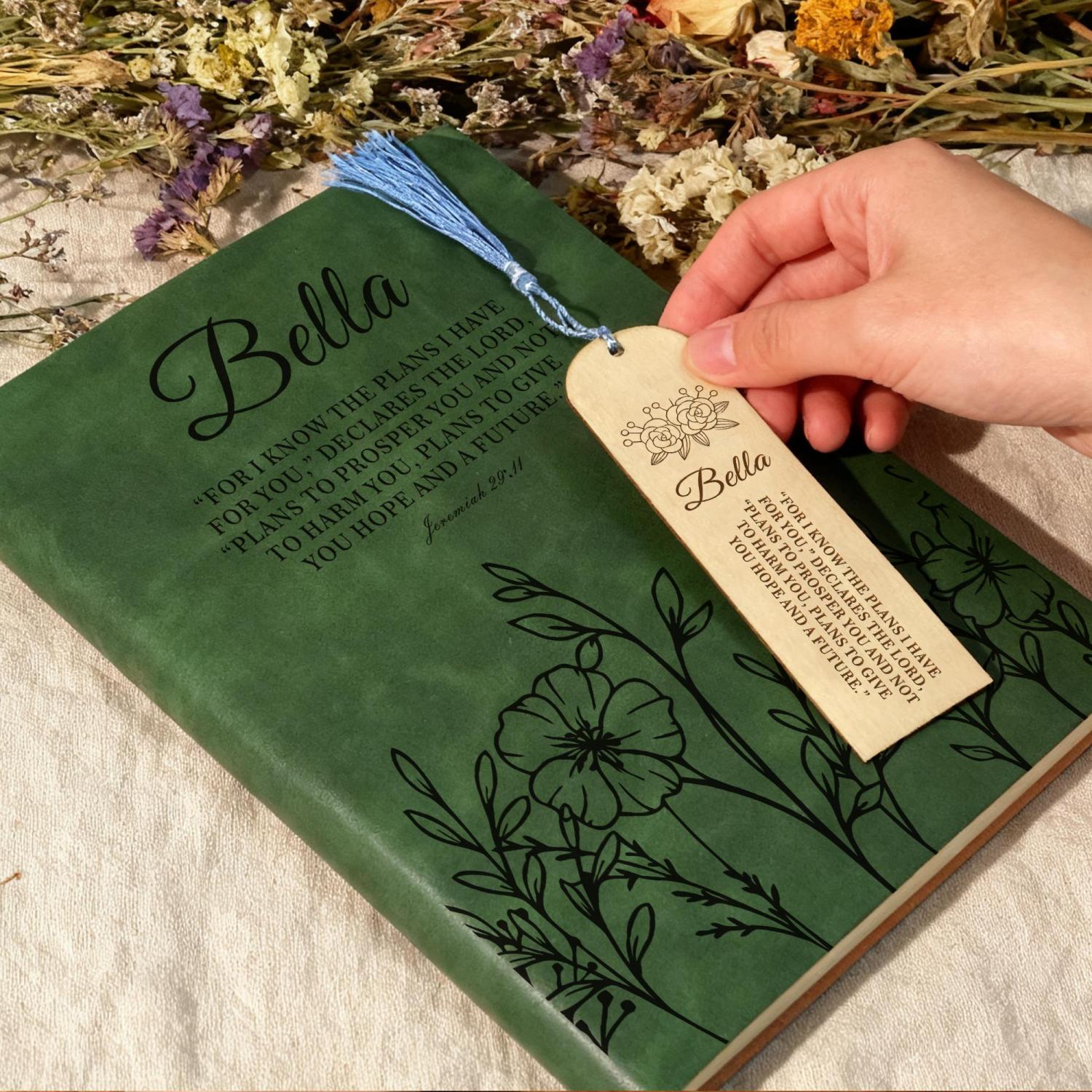 Custom Christian Journal, Personalized Leather Faith Notebook, Prayer Book with Bookmark, Religious Writing Gift, Custom logo notebooks