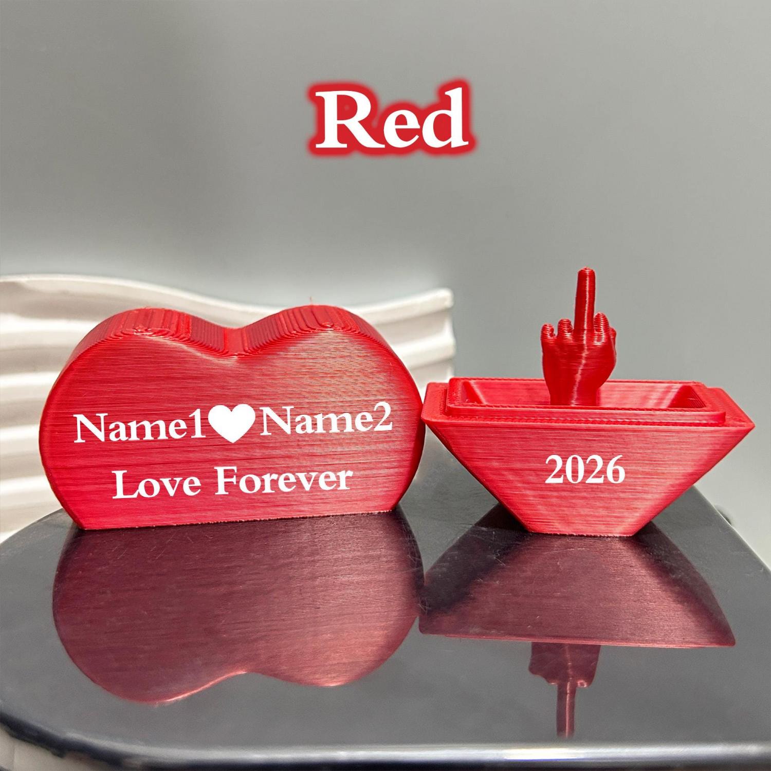 3D Printed Heart With Middle Finger,Prank Middle Finger,Funny Anniversary Gifts,Gag Gift,Suprise Valentines Day Gift For Her/Him