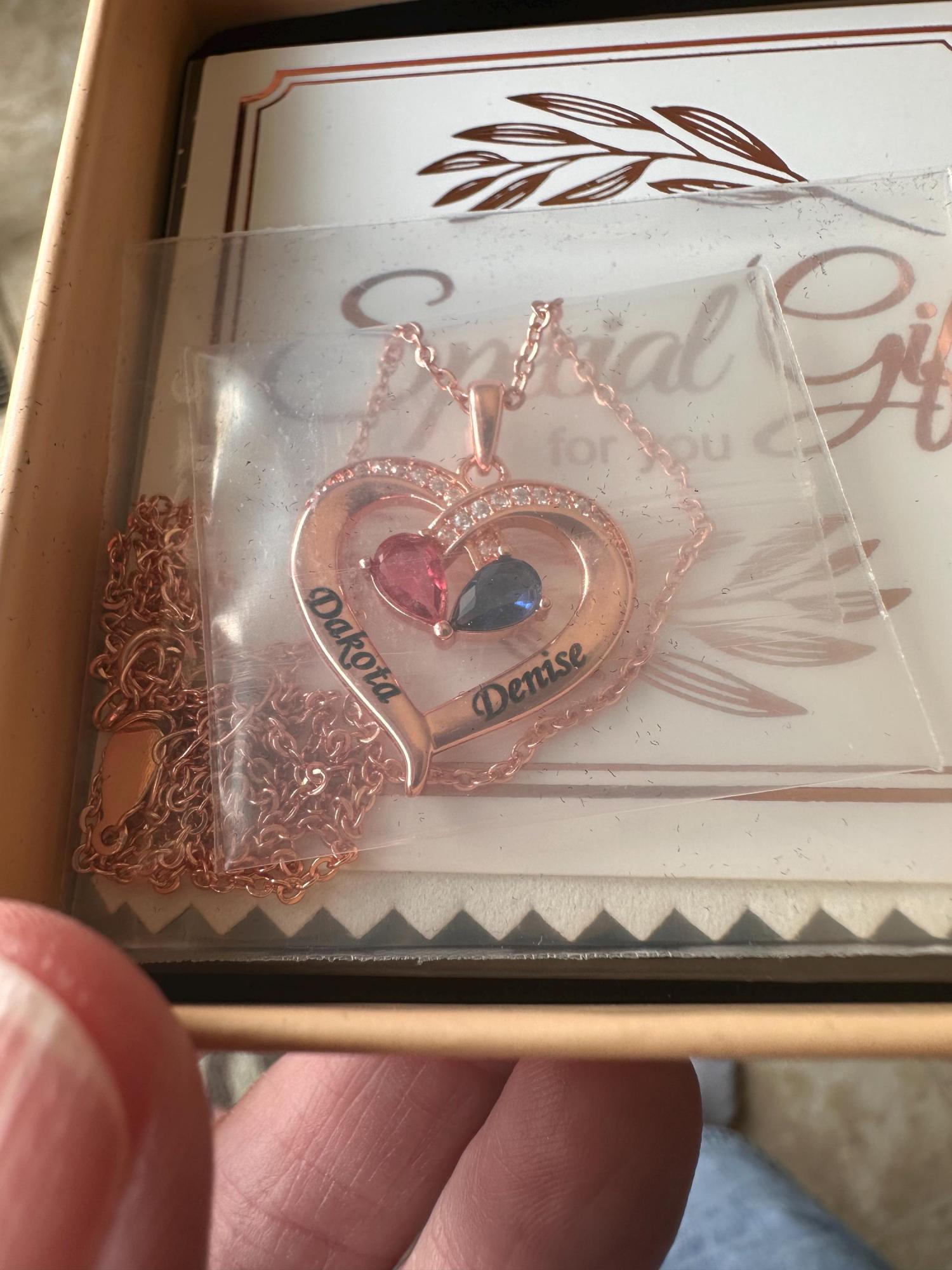 Personalized Birthstone Necklace • Heart Birthstone Necklace • Heart Necklace • Custom Name Necklace • Gifts for Mom • Gifts for Her