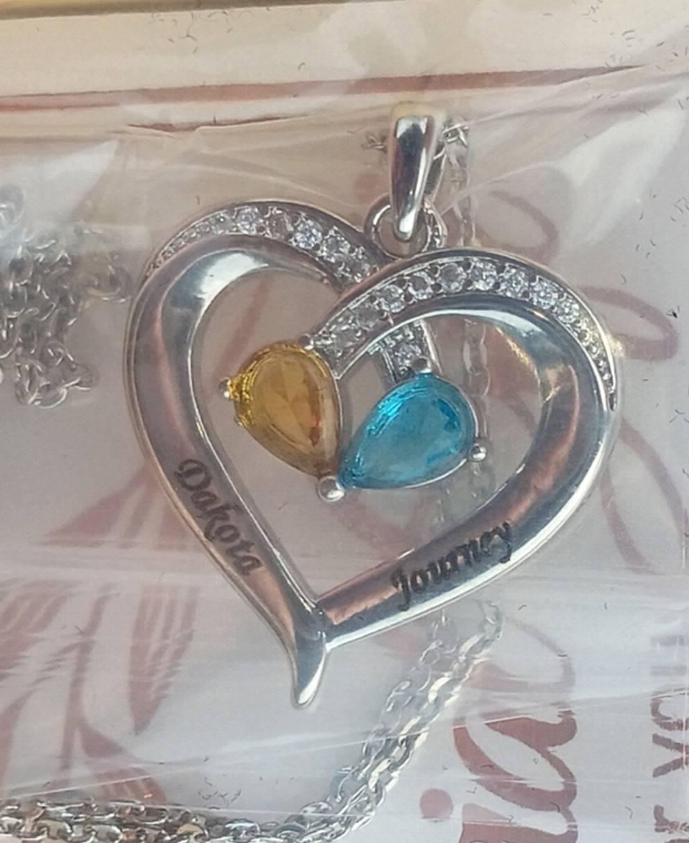 Personalized Birthstone Necklace • Heart Birthstone Necklace • Heart Necklace • Custom Name Necklace • Gifts for Mom • Gifts for Her