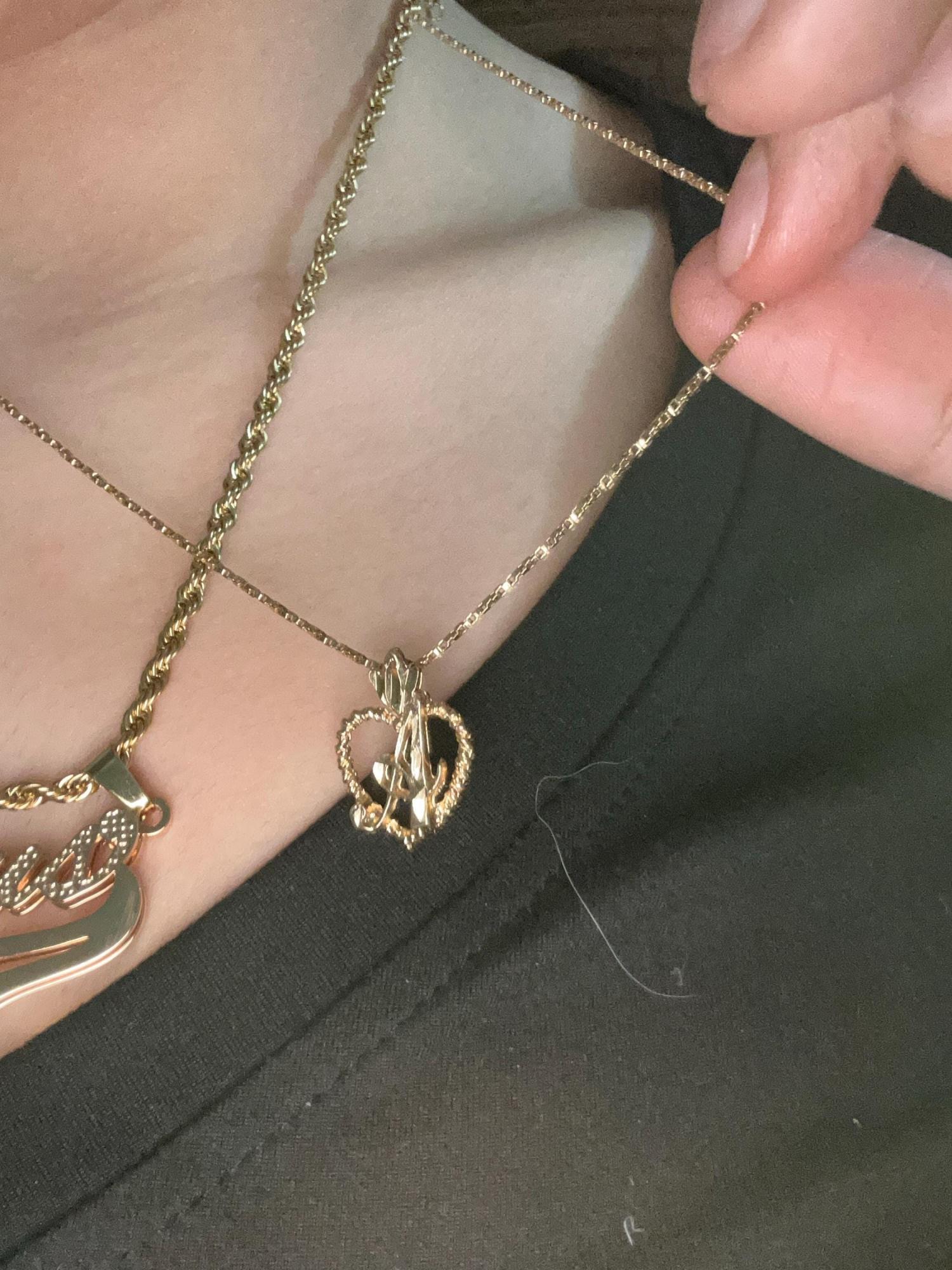 Initial Necklace: Diamond Cut Heart Pendant, 14k Heavy Plated Gold