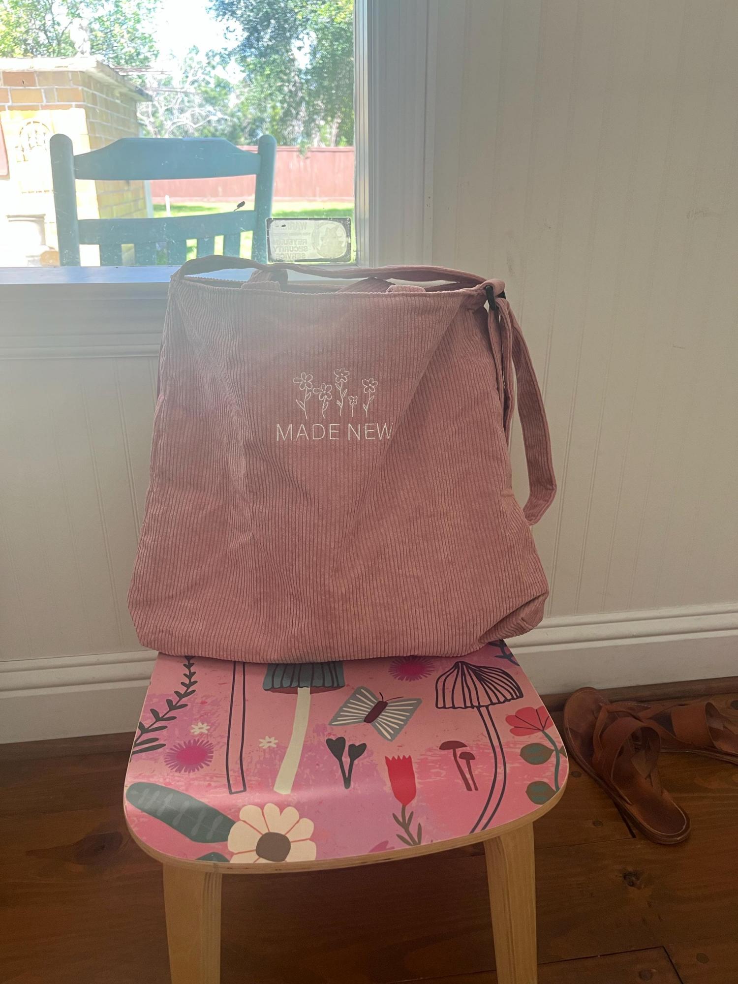 Embroidered Christian Corduroy Tote Bag Bible Study Shoulder Bag with Zipper Brown God Is Good Imago Dei Crossbody Butterfly Handbag