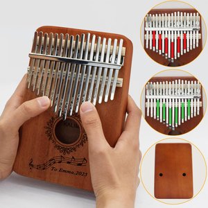 Personalized Engraved Name 17-Key Kalimba, Wooden African Thumb Piano with Text, Musical Instrument, Birthday Gift for Kids/Adults/Music Enthusiasts