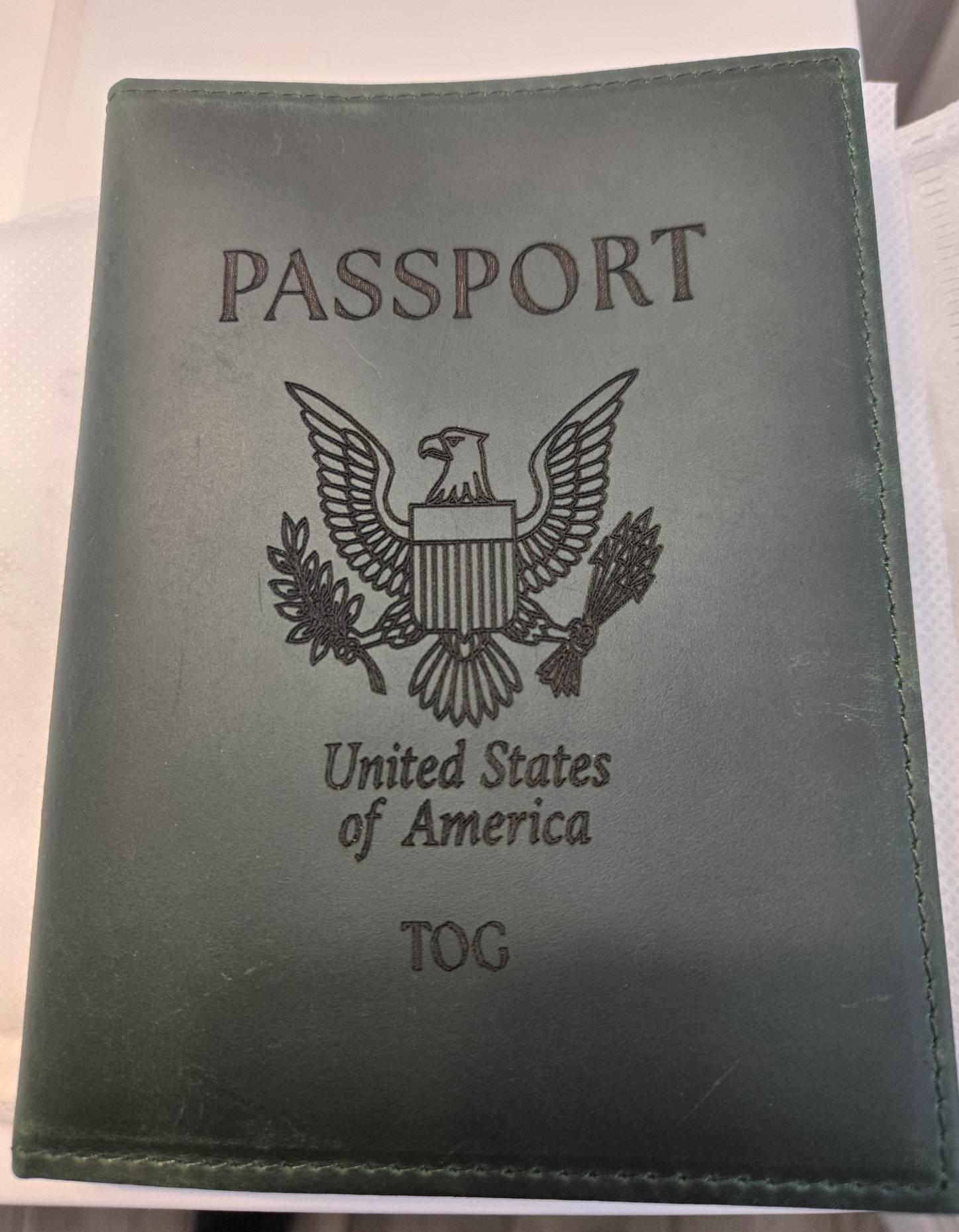 Personalized AirTag Genuine Leather Passport Holder: RFID Blocking Travel Wallet, Custom made