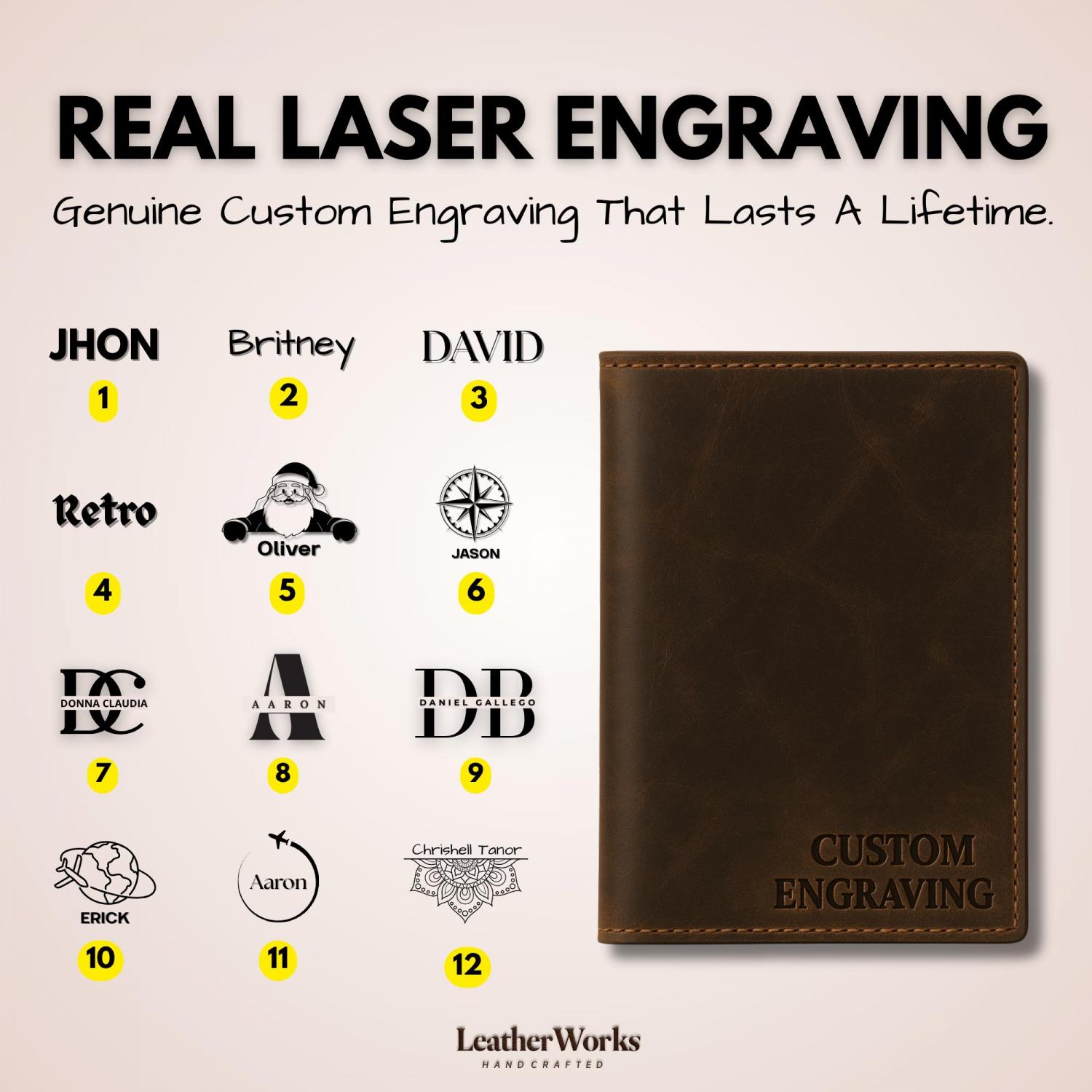 Personalized AirTag Genuine Leather Passport Holder: RFID Blocking Travel Wallet, Custom made