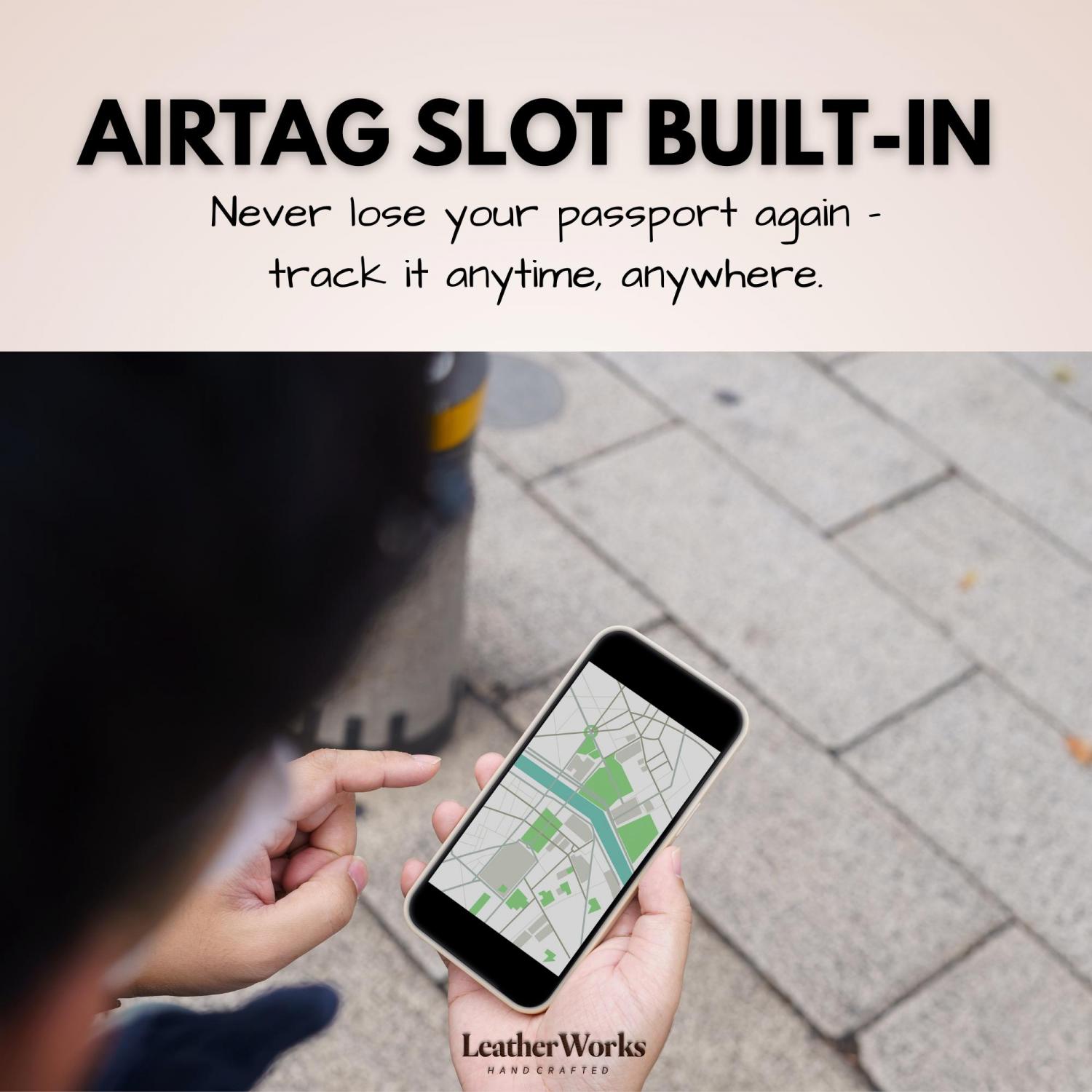 Personalized AirTag Genuine Leather Passport Holder: RFID Blocking Travel Wallet, Custom made