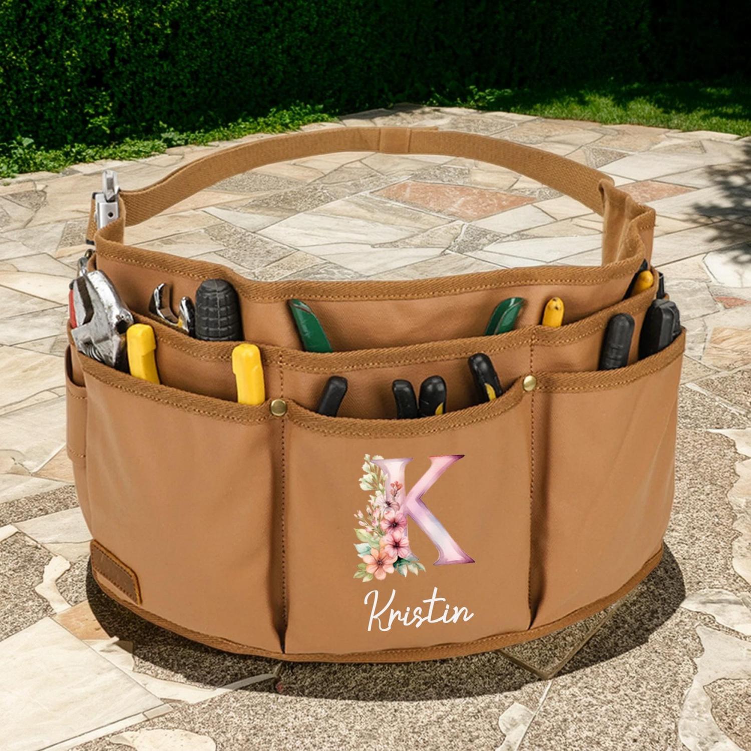 Personalization Heavy-Duty Tool Belt, Adjustable Pouch Apron for Mechanics, Electricians, Gardeners, and Makers Half Waist Apron Gift