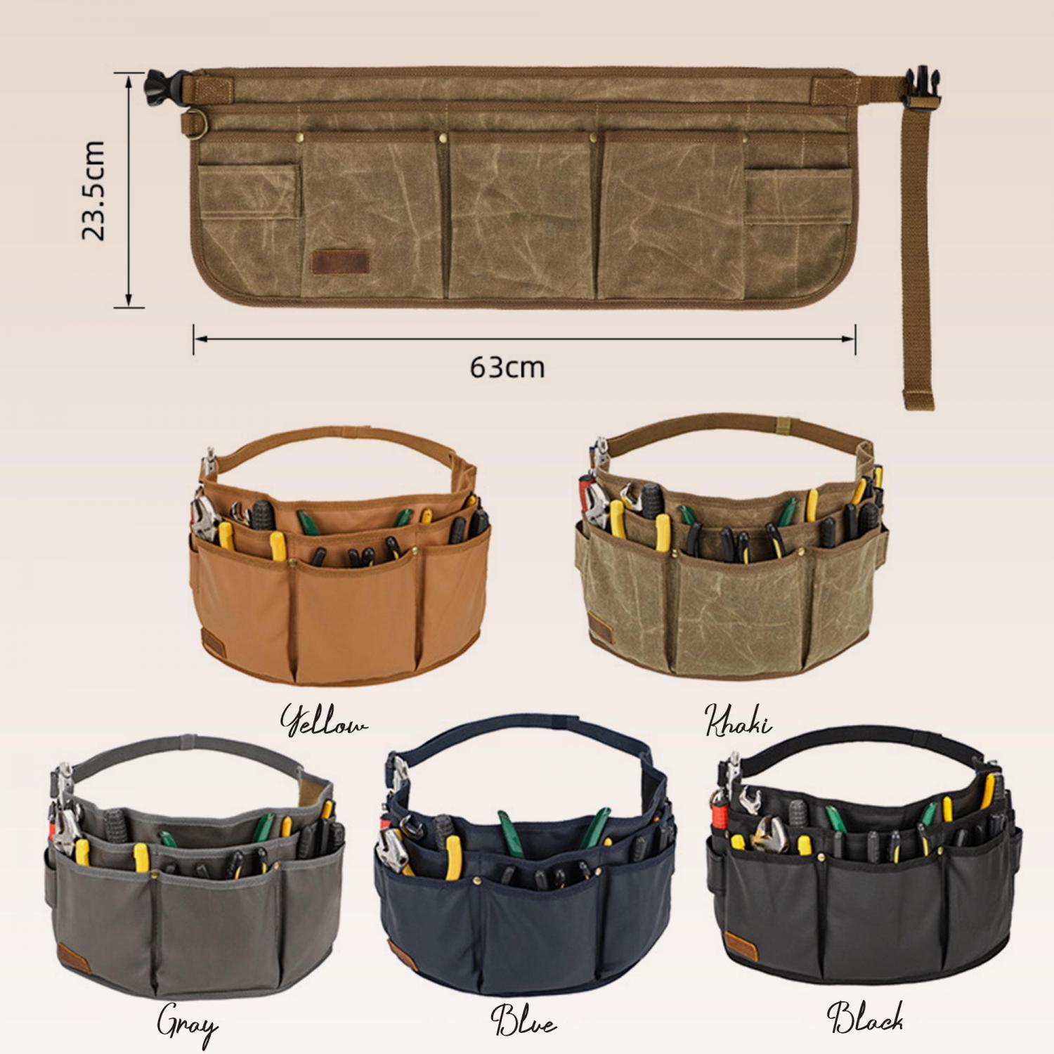 Personalization Heavy-Duty Tool Belt, Adjustable Pouch Apron for Mechanics, Electricians, Gardeners, and Makers Half Waist Apron Gift