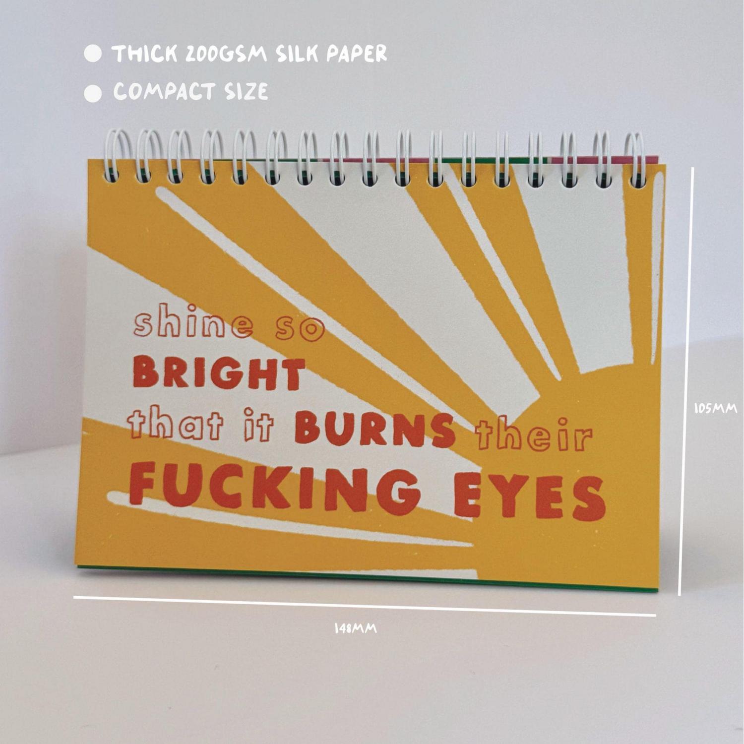 Sweary Affirmation Desk Flip Chart Desk Pad Book | 52 Weeks of Positive F*cking Vibes | Funny Adult Gift | Daily Motivation | Office Gift