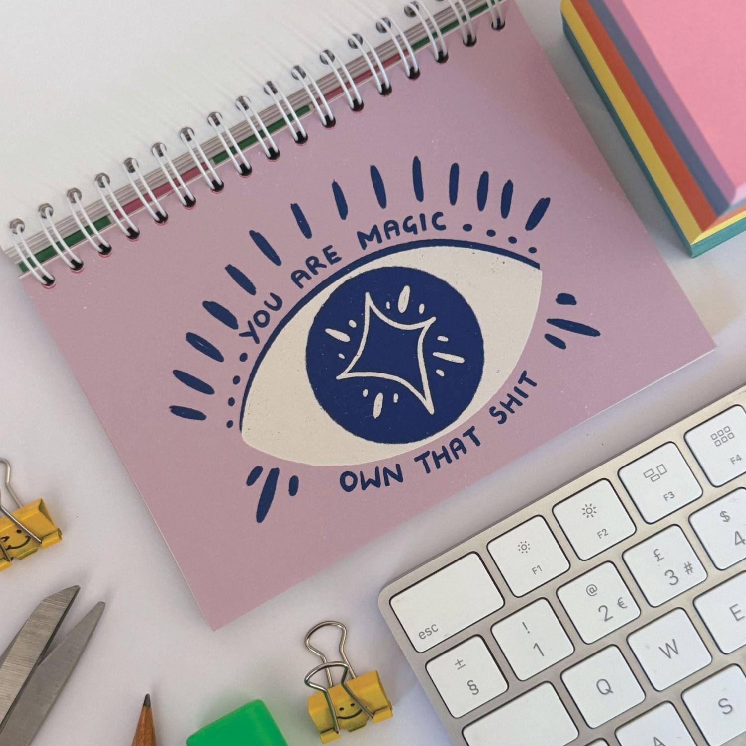 Sweary Affirmation Desk Flip Chart Desk Pad Book | 52 Weeks of Positive F*cking Vibes | Funny Adult Gift | Daily Motivation | Office Gift