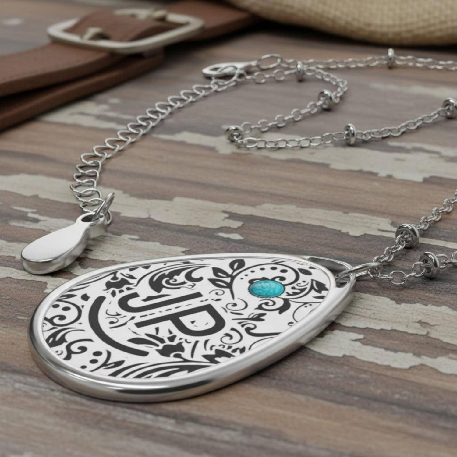 Custom Cattle Brand Necklace Personalized Printed Initials Logo Tooled Pendant Western Dainty Cowgirl Jewelry Gift Her Silver Boho Keepsake