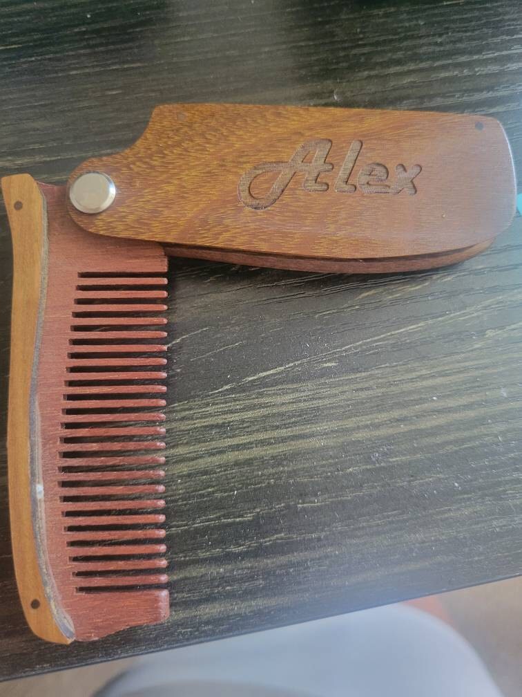 custom engraved beard comb, personalized wooden comb, groomsmen gift idea, anniversary or birthday, mens gift, bearded men, christmas gift