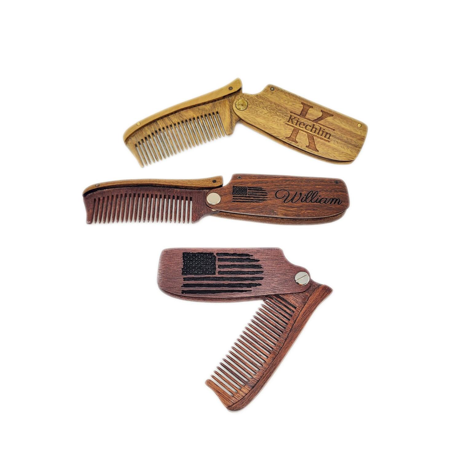 custom engraved beard comb, personalized wooden comb, groomsmen gift idea, anniversary or birthday, mens gift, bearded men, christmas gift