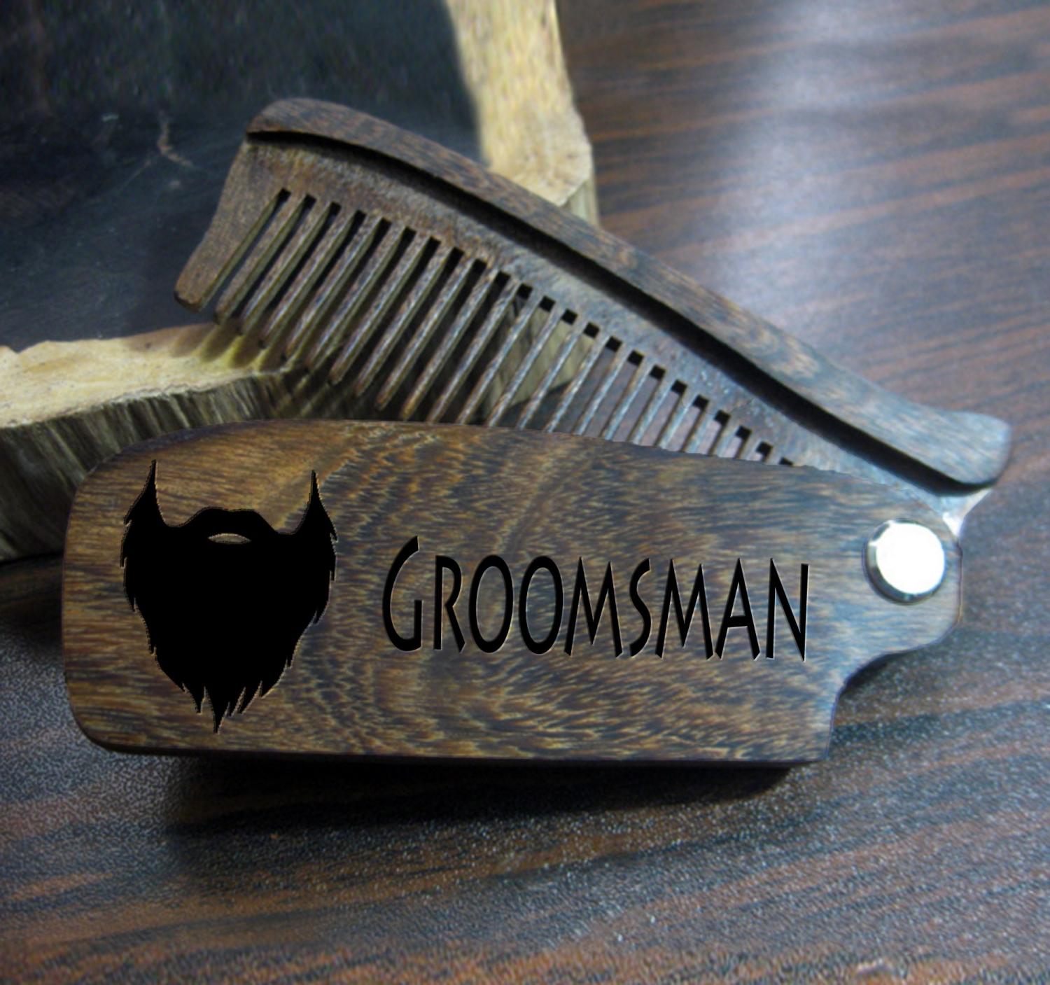 custom engraved beard comb, personalized wooden comb, groomsmen gift idea, anniversary or birthday, mens gift, bearded men, christmas gift