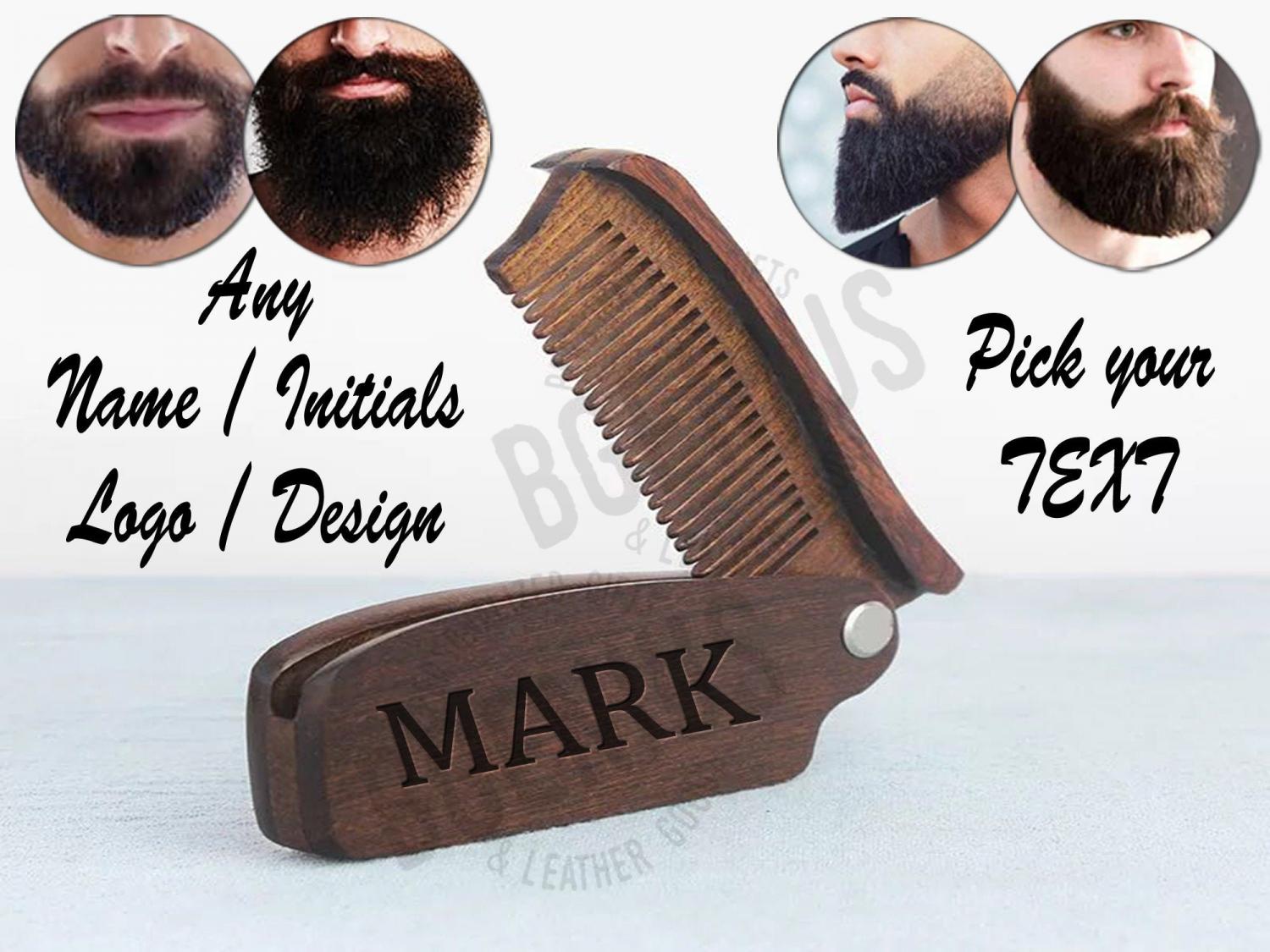 custom engraved beard comb, personalized wooden comb, groomsmen gift idea, anniversary or birthday, mens gift, bearded men, christmas gift
