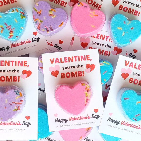Valentine Bath Bombs, Class Valentines, Classroom Valentines, Valentines Kids Class, Valentines, Valentines for class, Valentine's gifts