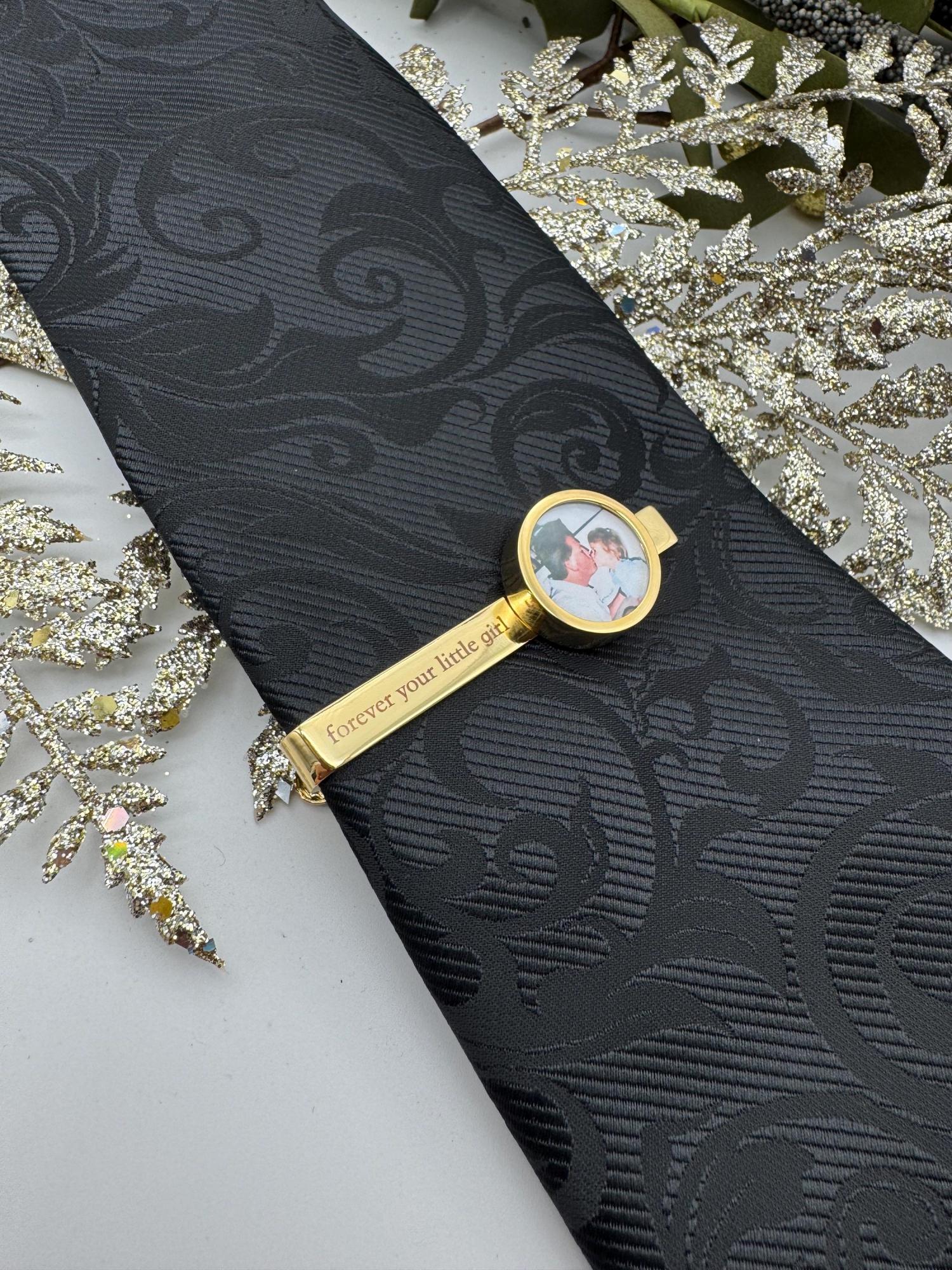 Personalized Tie Clip -Gift for Him, Weddings, Groom Gift, Father, Husband, Valentine