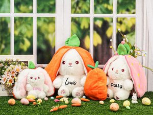 Reversible Carrot Bunny Plush: Custom Easter Gift For Kids