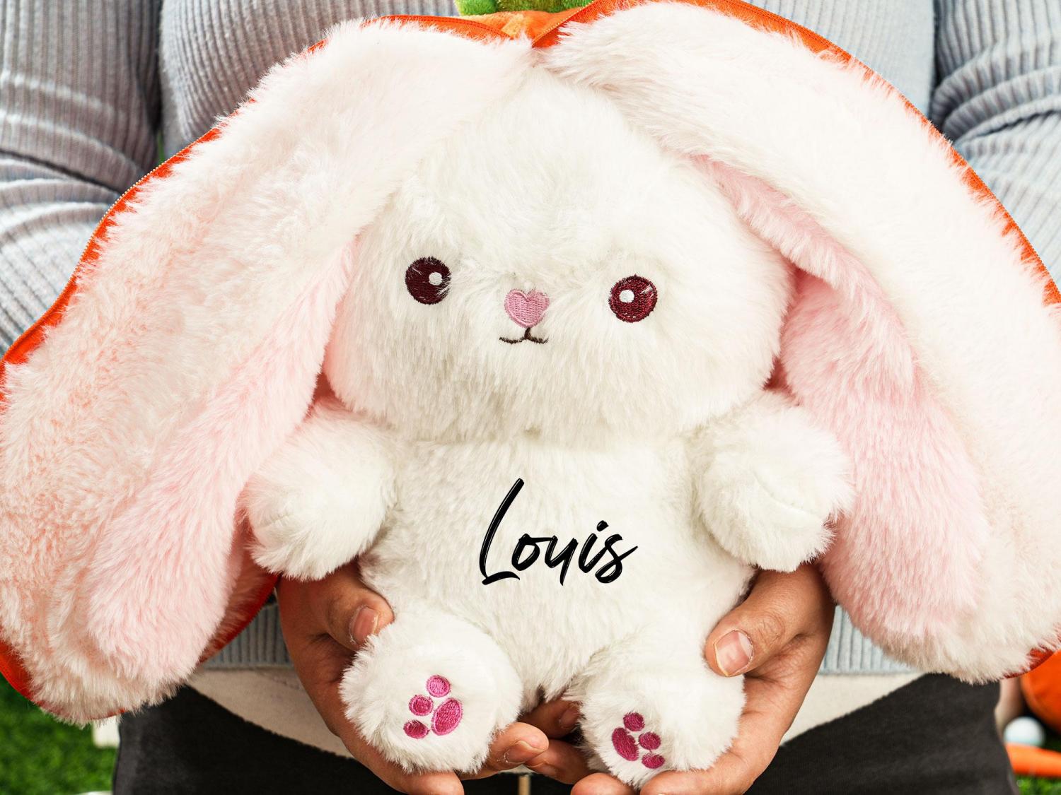 Reversible Carrot Bunny Plush: Custom Easter Gift For Kids
