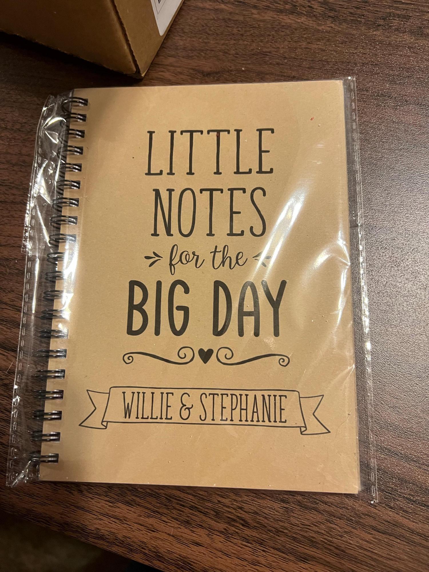 Little Notes for the Big Day, Personalized, 5" x 7" wedding notebook, wedding notes, wedding ideas, wedding details, engagement gift, gift