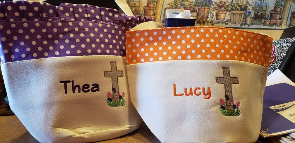 Cross Personalized Easter Basket,  Customized Easter Basket, Kid's Easter Basket, Custom Easter Basket, Christian Easter Basket