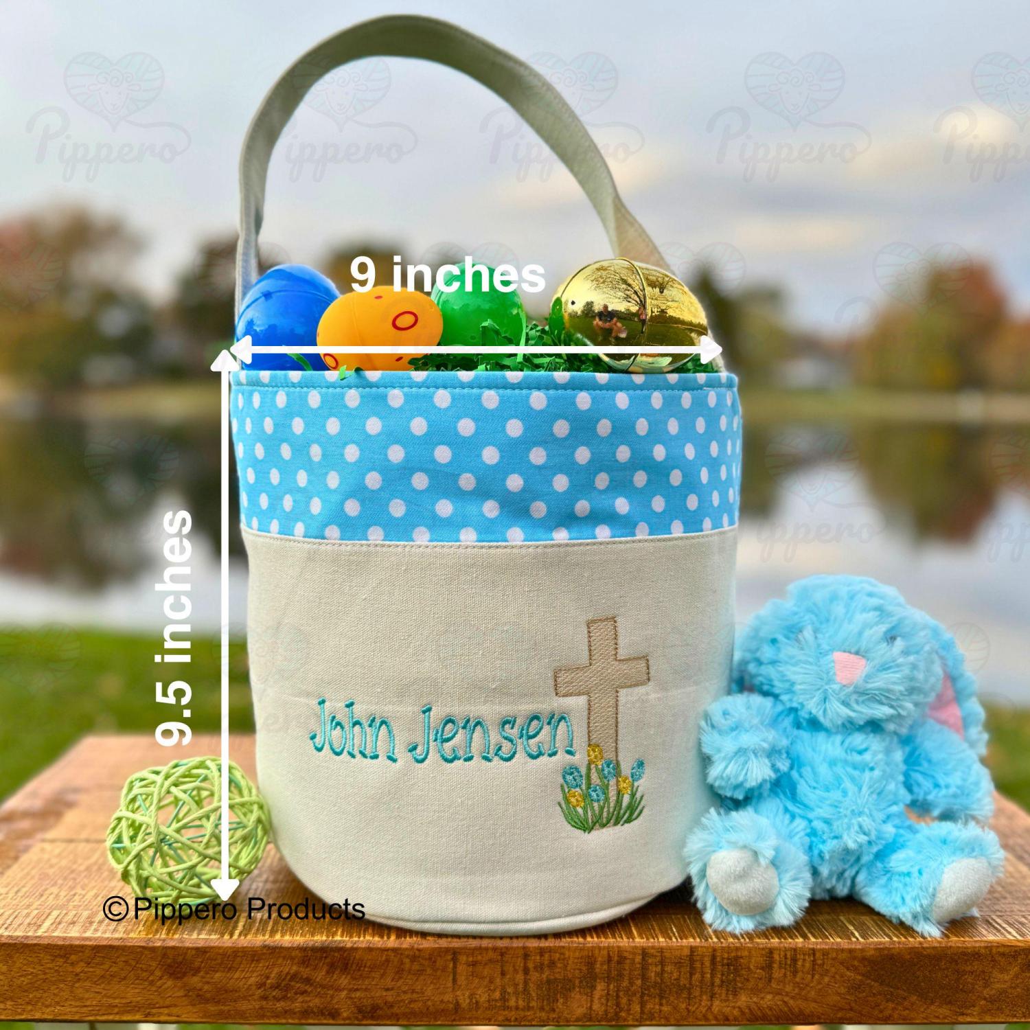 Cross Personalized Easter Basket,  Customized Easter Basket, Kid's Easter Basket, Custom Easter Basket, Christian Easter Basket