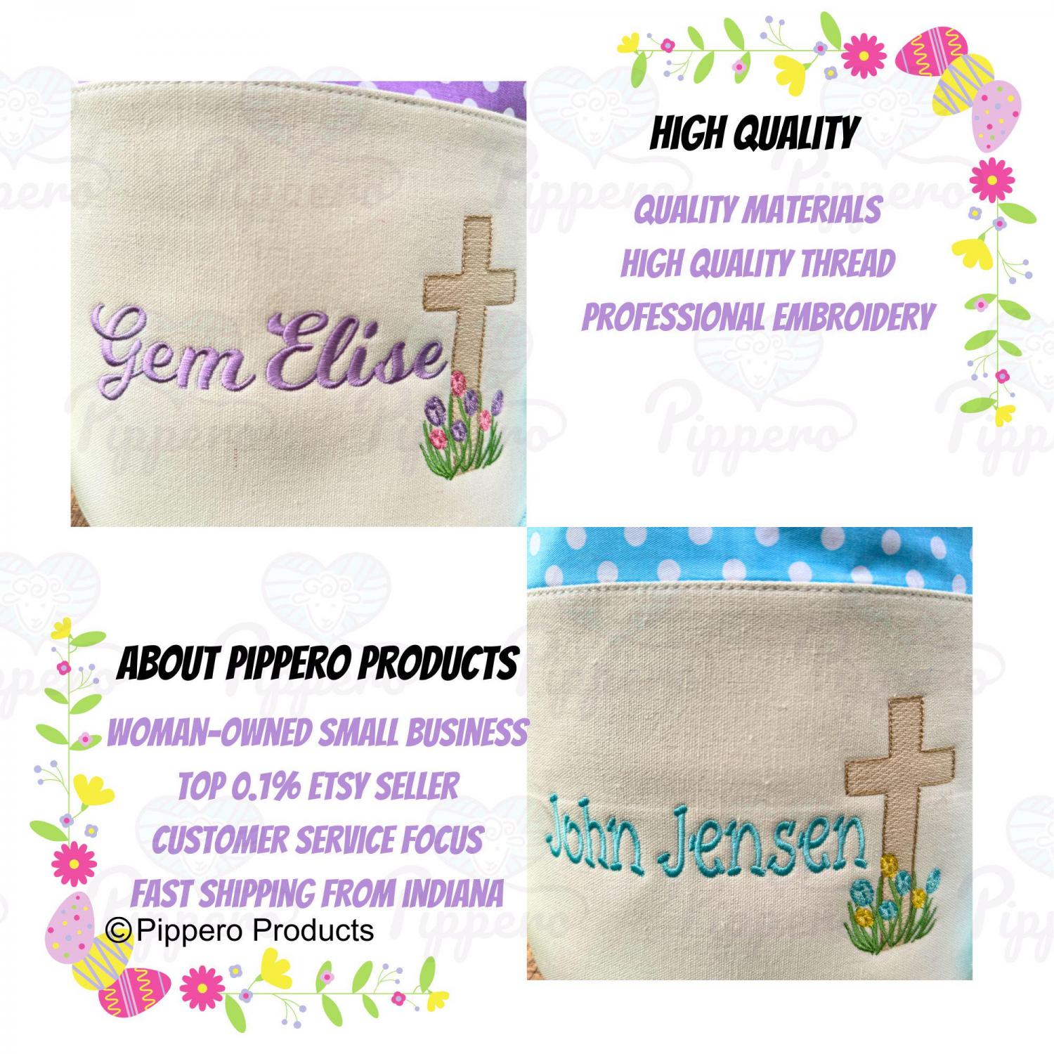 Cross Personalized Easter Basket,  Customized Easter Basket, Kid's Easter Basket, Custom Easter Basket, Christian Easter Basket