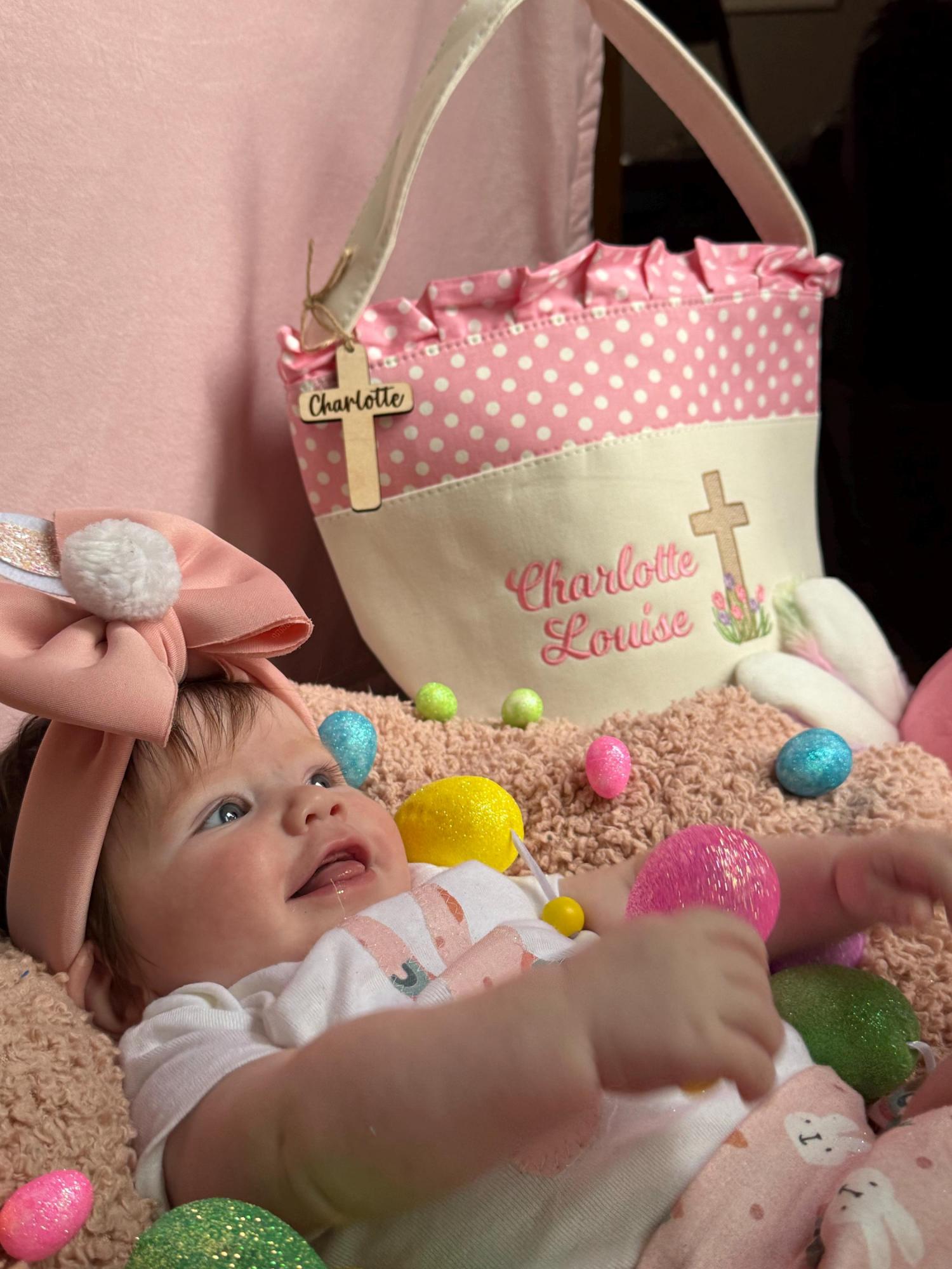 Cross Personalized Easter Basket,  Customized Easter Basket, Kid's Easter Basket, Custom Easter Basket, Christian Easter Basket