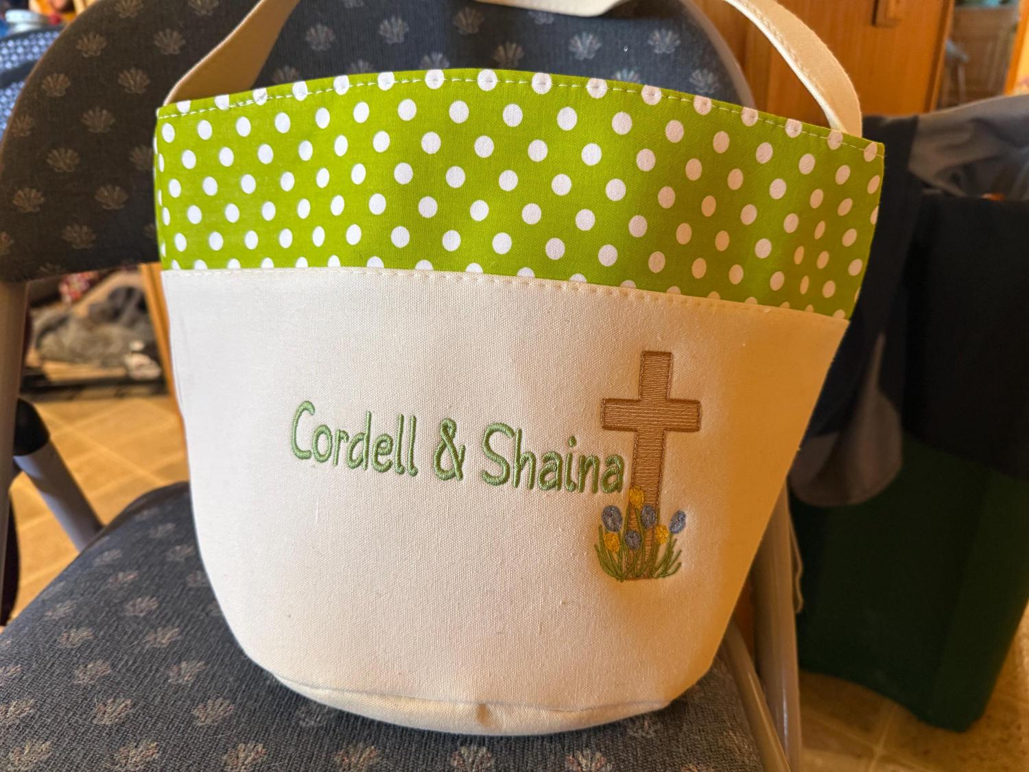 Cross Personalized Easter Basket,  Customized Easter Basket, Kid's Easter Basket, Custom Easter Basket, Christian Easter Basket