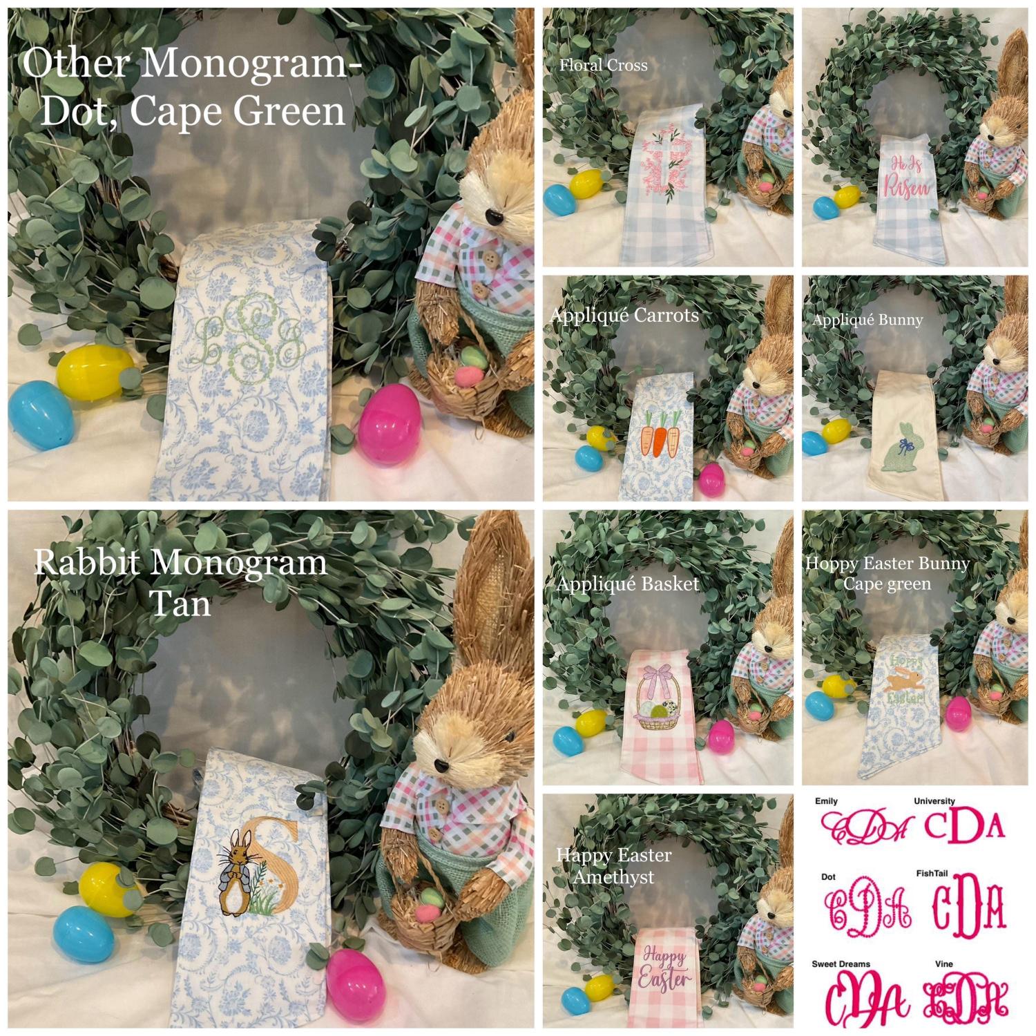 Blue Floral chinoiserie Easter Personalized Wreath Sash