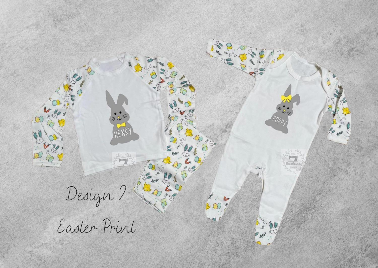 Personalised Easter Outfit / Easter chick Bunny outfit / easter toddler baby set / Easter PJ set / Easter pyjamas girl boy clothing sets
