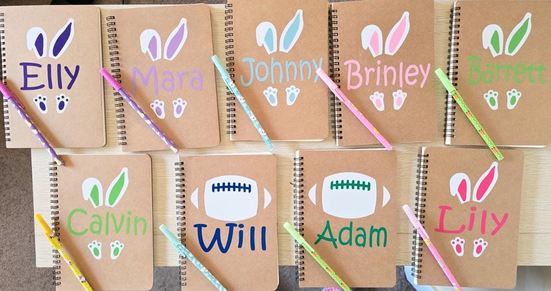 Kids Easter Basket Stuffers for Girls Easter Basket Stuffers for Boys Personalized Easter Bunny Journal Personalized Easter Gifts Kids