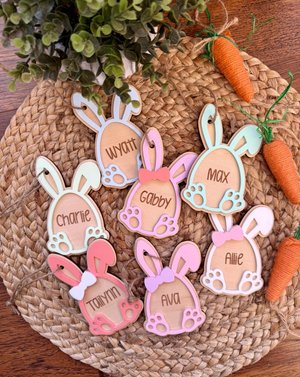 Personalized Easter Basket Tag,  Easter Basket Tag, Custom Easter Basket Tag, Bunny Tag