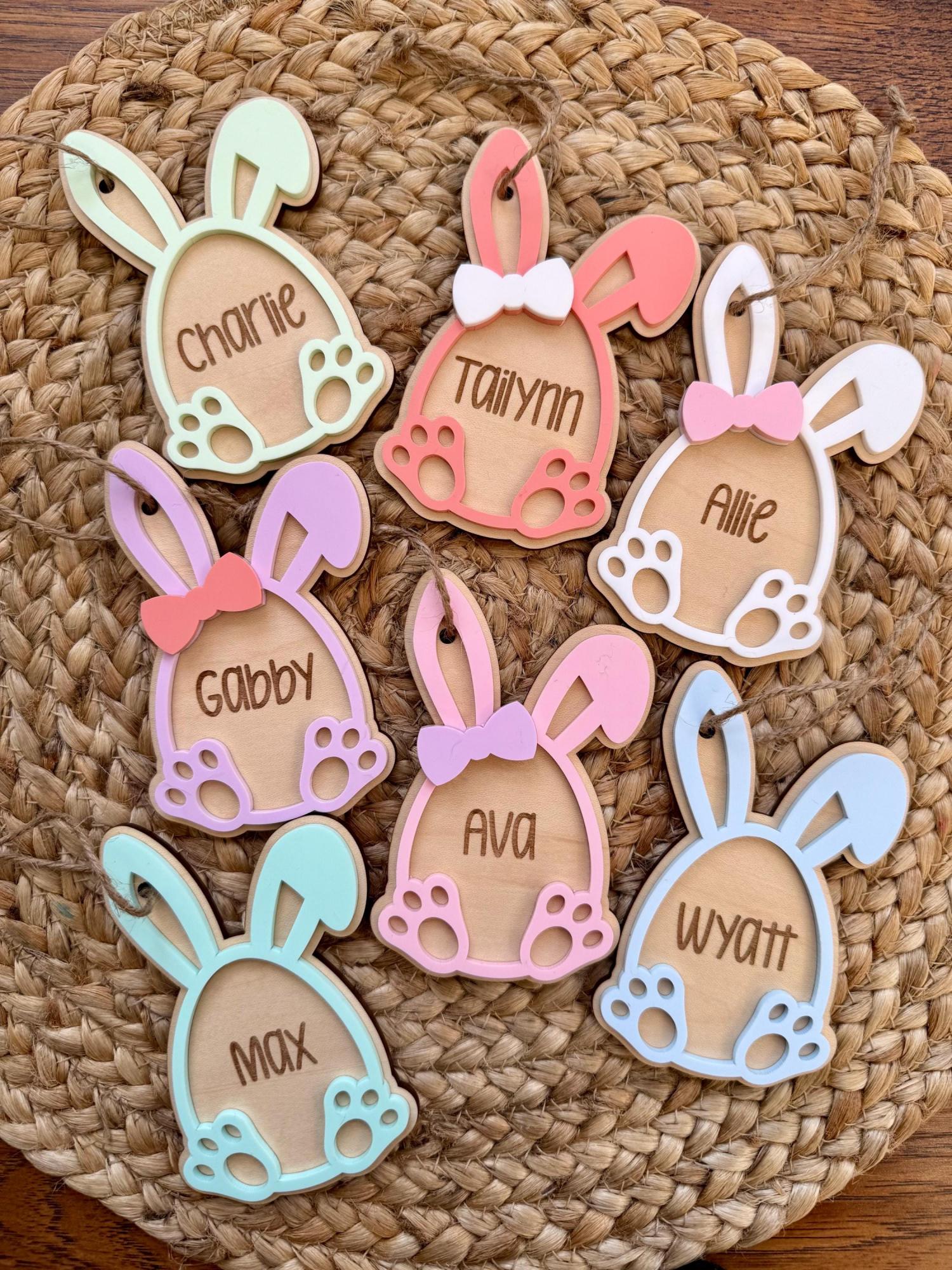 Personalized Easter Basket Tag,  Easter Basket Tag, Custom Easter Basket Tag, Bunny Tag