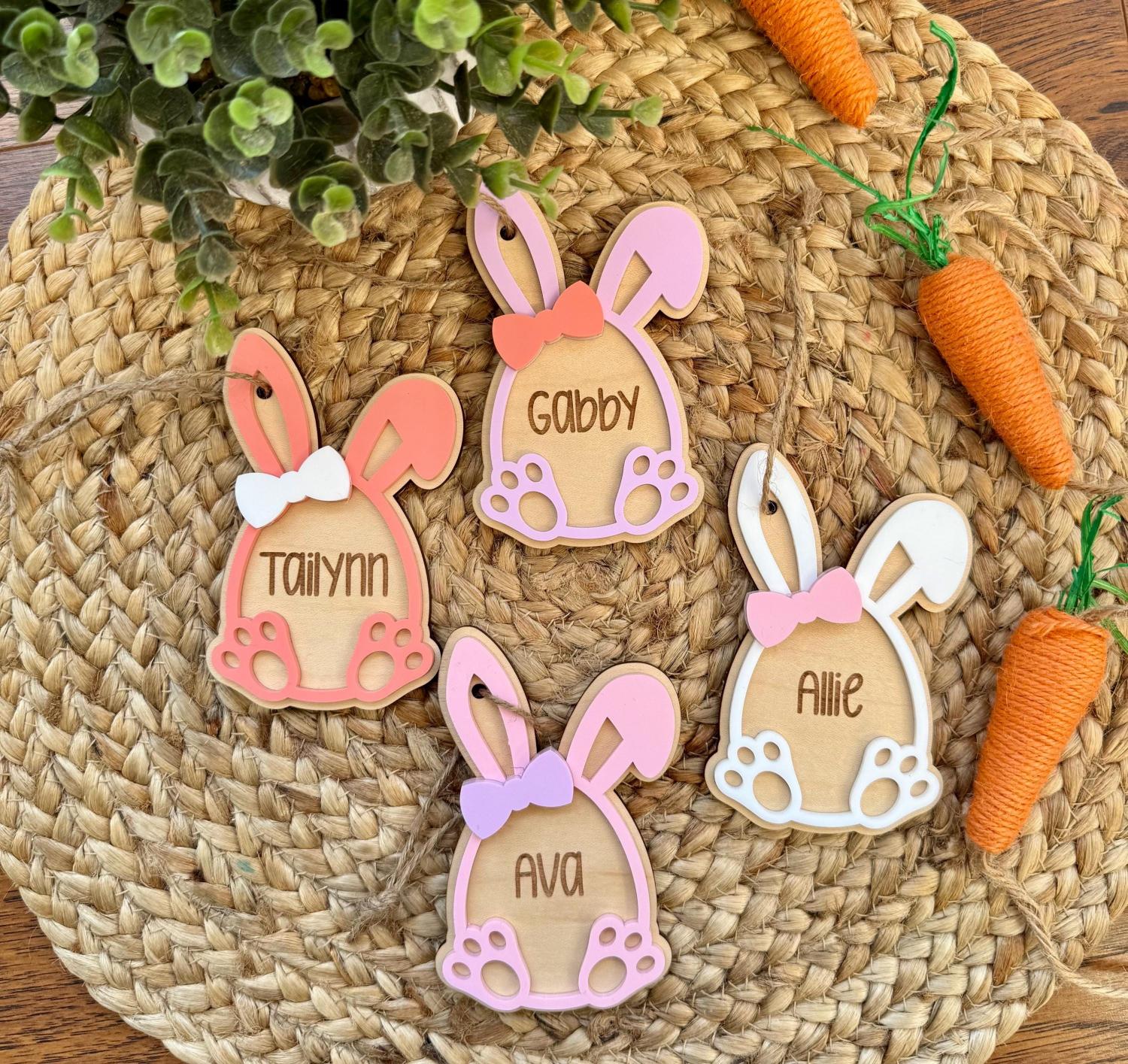 Personalized Easter Basket Tag,  Easter Basket Tag, Custom Easter Basket Tag, Bunny Tag