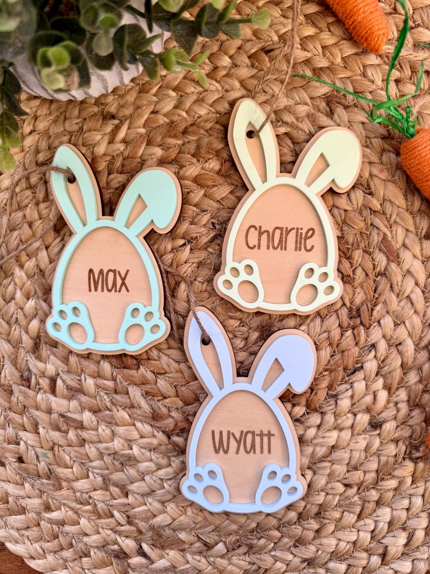 Personalized Easter Basket Tag,  Easter Basket Tag, Custom Easter Basket Tag, Bunny Tag