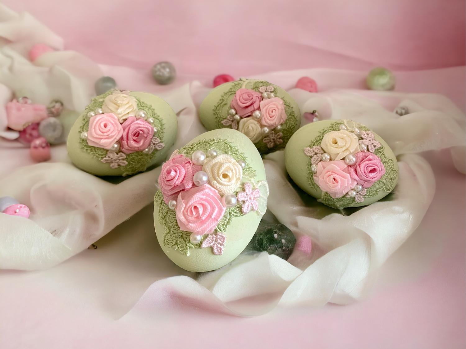 Shabby chic easter eggs Wooden eggs Easter basket ideas Decorated eggs