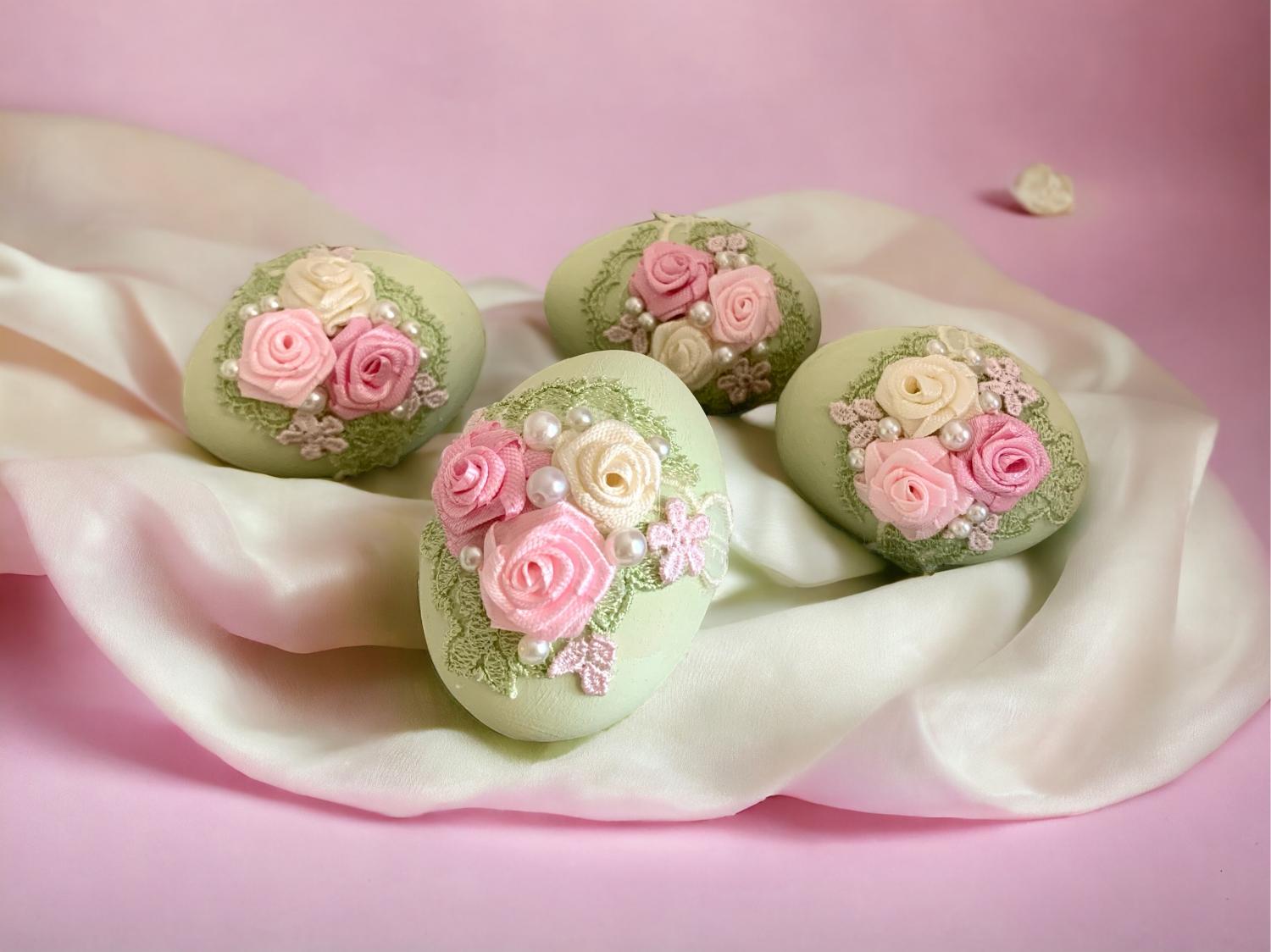 Shabby chic easter eggs Wooden eggs Easter basket ideas Decorated eggs