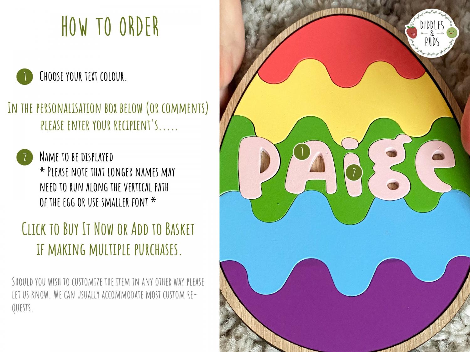 Easter egg wooden name puzzle, Easter basket stuffers, childrens puzzle, wood Easter egg, personalized easter egg, toddler easter gift