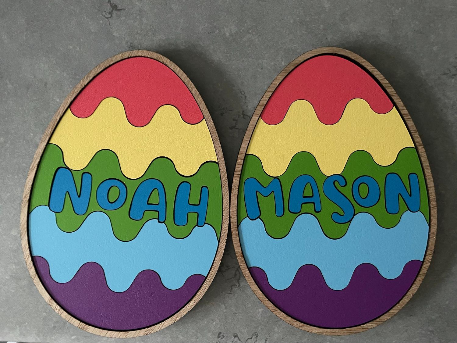 Easter egg wooden name puzzle, Easter basket stuffers, childrens puzzle, wood Easter egg, personalized easter egg, toddler easter gift