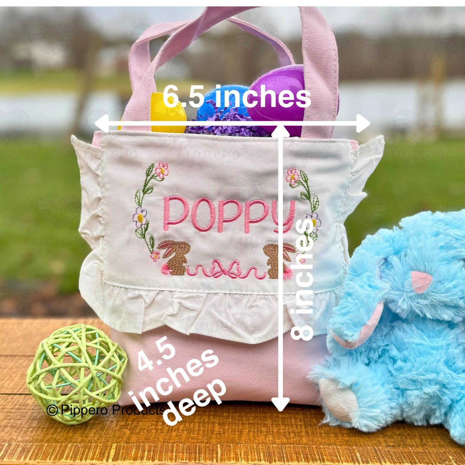 Vintage Personalized Easter Basket for Toddler or Small Child, Customized Embroidered Easter Basket, Kid's Easter Basket,Antique Easter Tote