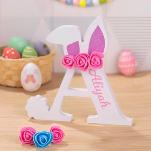 Personalized Easter Bunny Letter with Custom Name Decoration, Easter Party Decoration Ideas, Kids Easter Bunny Gift, Children's Easter Decor
