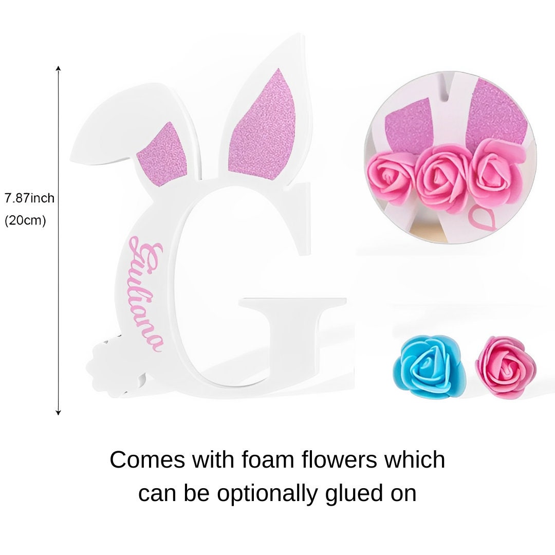 Personalized Easter Bunny Letter with Custom Name Decoration, Easter Party Decoration Ideas, Kids Easter Bunny Gift, Children's Easter Decor