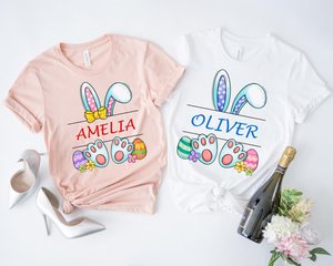 Personalized Easter Bunny Shirt: Kids Matching Easter Egg Hunt Tee