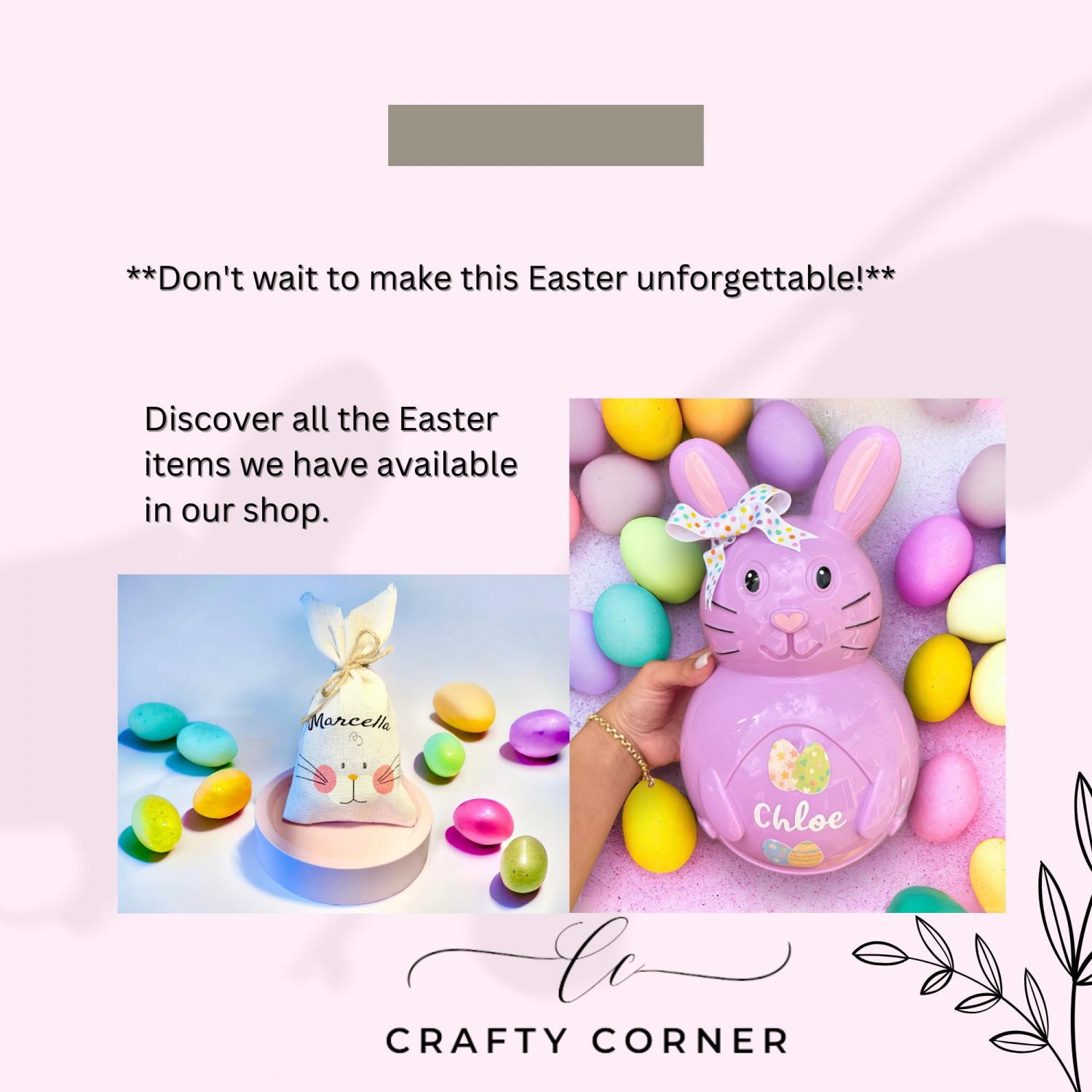 Personalized Jumbo Easter Egg Bunny: Fillable Easter Basket Stuffer