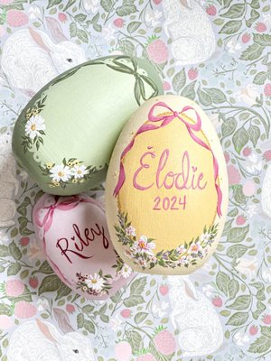 Hand-Painted GOOSE-SIZED Monogrammed Easter Eggs